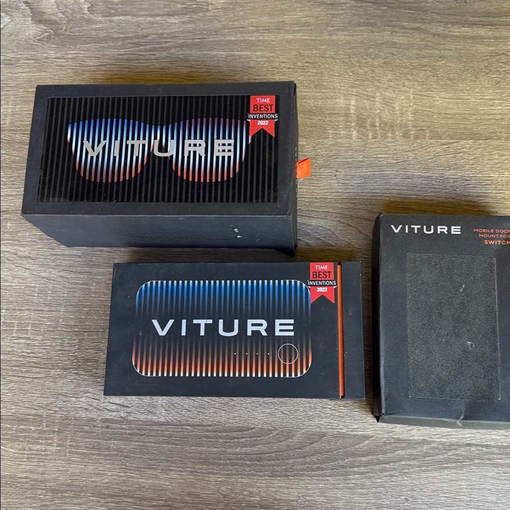 New Viture One XR Glasses blue with mobile dock and mount bundle
